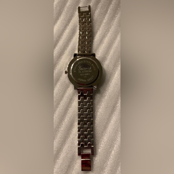 #J947 - Geneva Platinum Ladies Watch w/Floating Crystal Accents (NEW BATTERY) - Picture 11 of 13